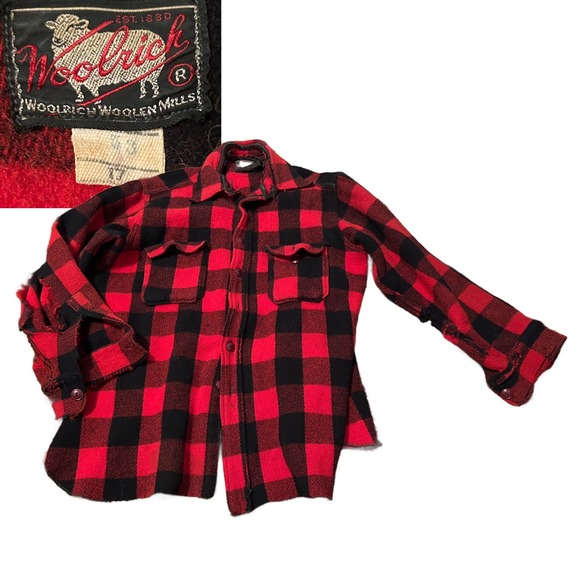 1940s AS IS Woolrich Buffalo Plaid Crusier Shirt Jacket / Men’s Large * - Picture 1 of 4
